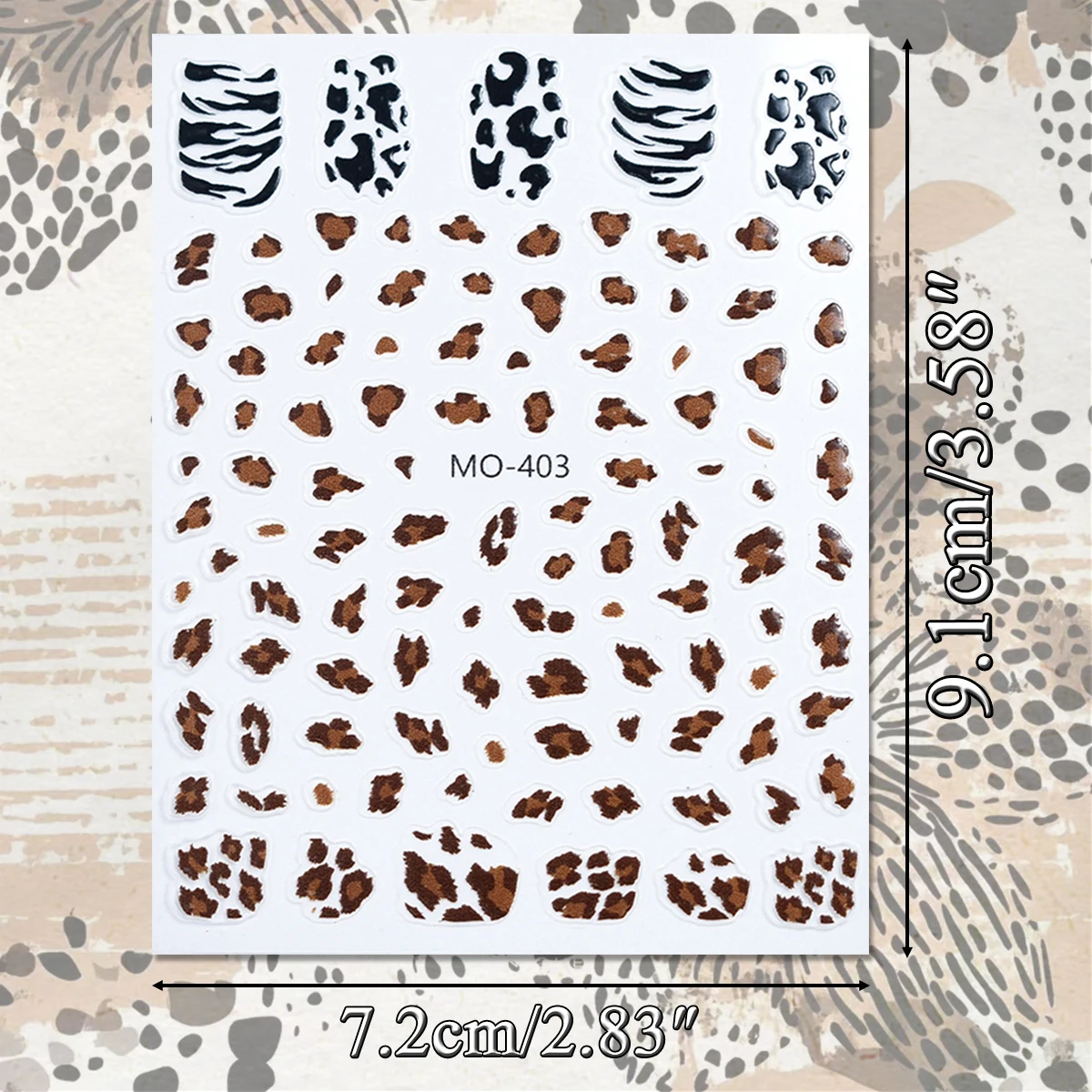 Autocollants pour ongles imprimés léopard, 3/6 feuilles, marron, noir, rose, motif Animal, guépard, zèbre, autocollants pour ongles