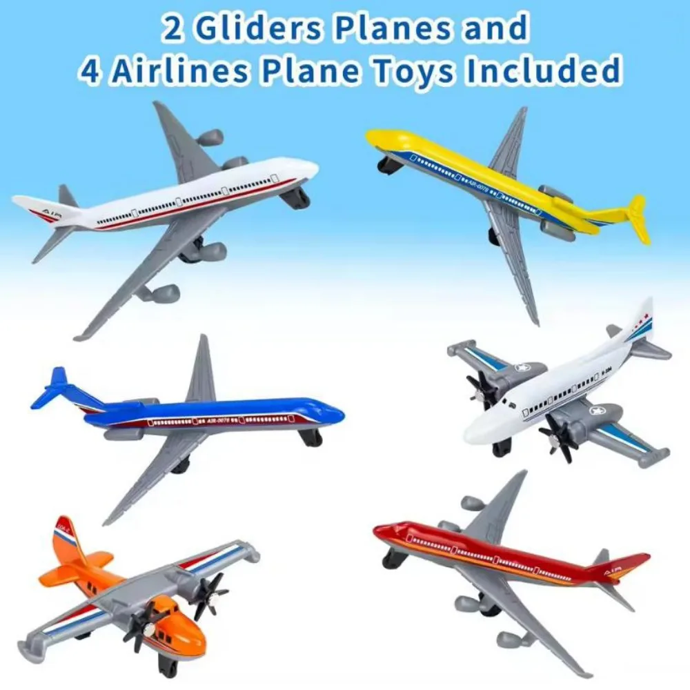 

1/6pcs New 1:64 Alloy Diecast Fighter Metal Plastic Multicolors Passenger Airplane Model Set Transport Plane Home Decor
