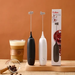 Handheld Egg Beater Battery Powered Cappuccino Frother Mixer Mini Electric Milk Foamer Blender Wireless Coffee Whisk Mixer