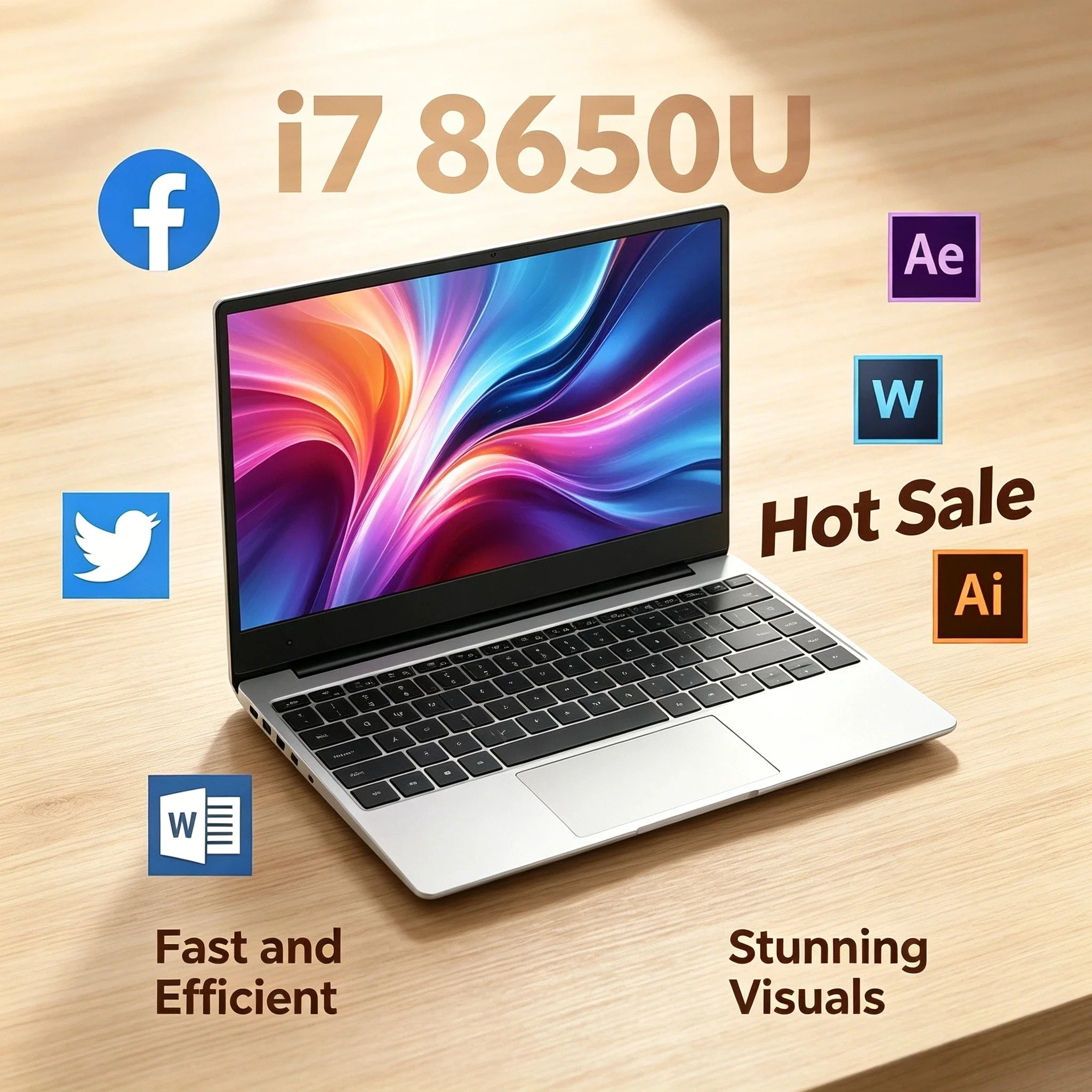 

14.1 Inch Gaming Laptop Ultra Slim 32GB 2TB SSD Windows 11 Intel Core i7 8650U PC Gamer Office Notebook 1920x1080 HD 4K