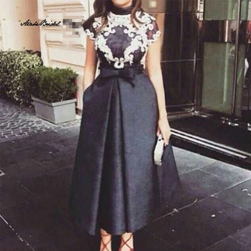 فستان حفلات الزفاف بطول الشاي وأكمام قصيرة مقاس كبير فساتين أم العروس فساتين مناسبة مخصصة