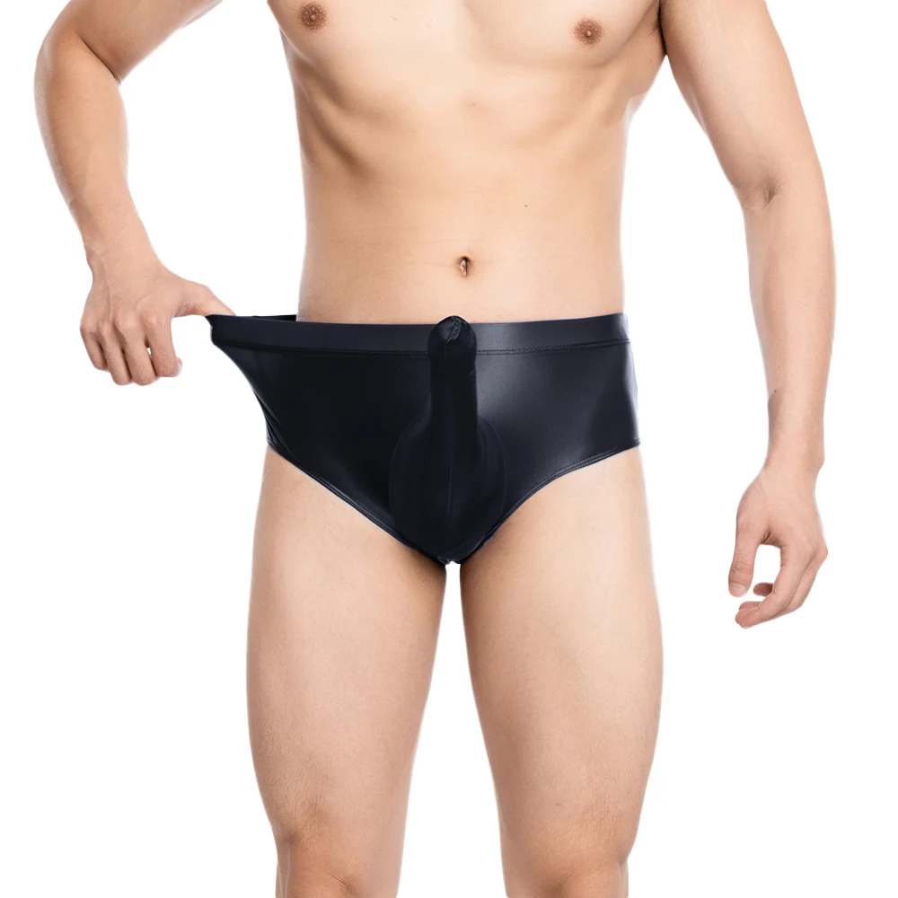 

Sexy Men Satin Smooth COCK Ring Briefs Gym Leggings U Convex Pouch Lingerie Shorts Slip Panties Elastic G-string Underwear