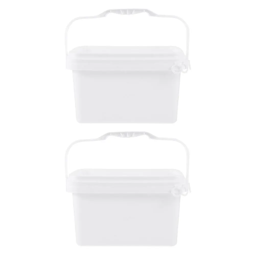 

2pcs Paint Bucket With Lid Plastic Storage Bucket For Painting Pigment Lightweight Square Container Buckets Art Craft