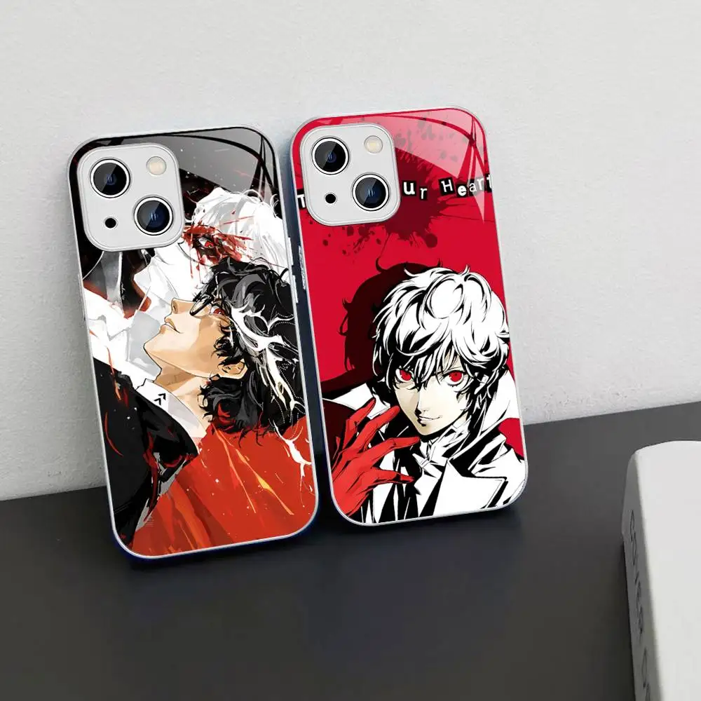 1pc Classic P-PersonaS Video Game Tempered Glass For Iphone 14 13 12 11 Pro Mini XS MAX 14Plus X XS XR Cover