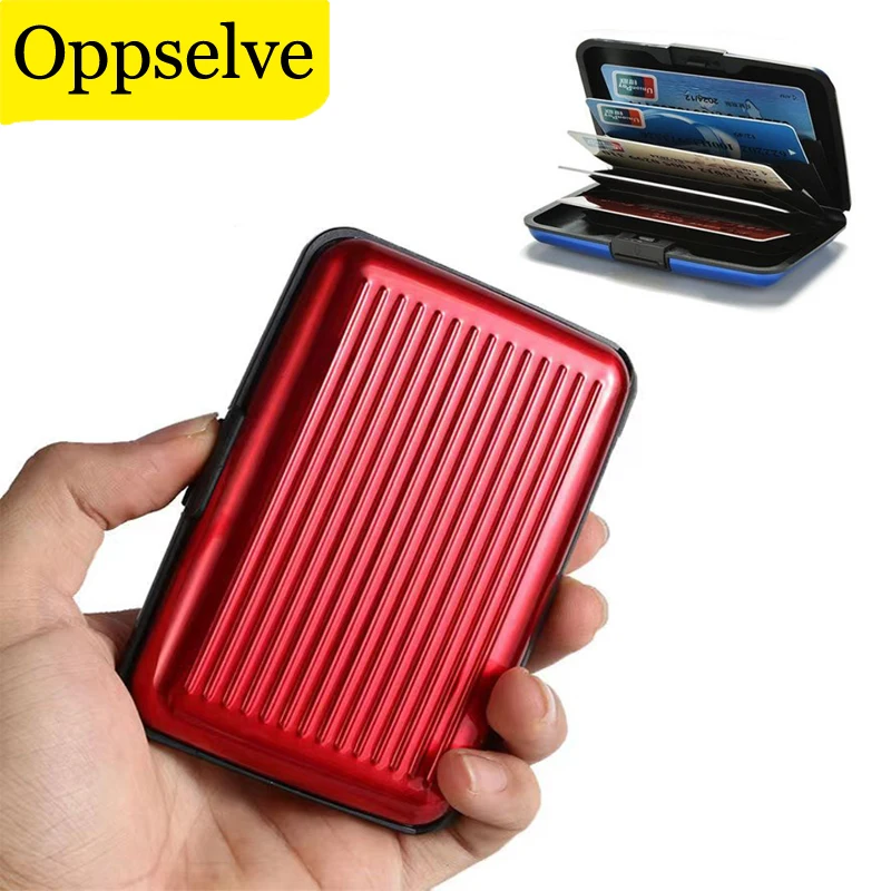 2022 New Aluminum Anti-theft Brush Metal Credit Card ID Card Holder Waterproof Anti-scan Rfid Ladies Bank Card Protective Pouch