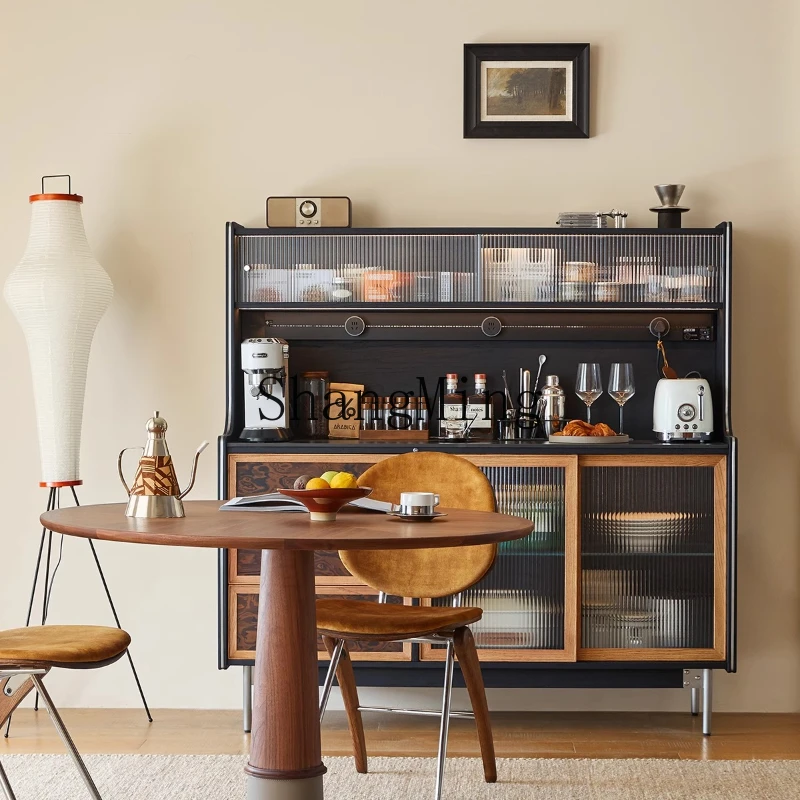 

SM retro living room simple tea coffee cabinet high-end solid wood dining side wall integrated locker