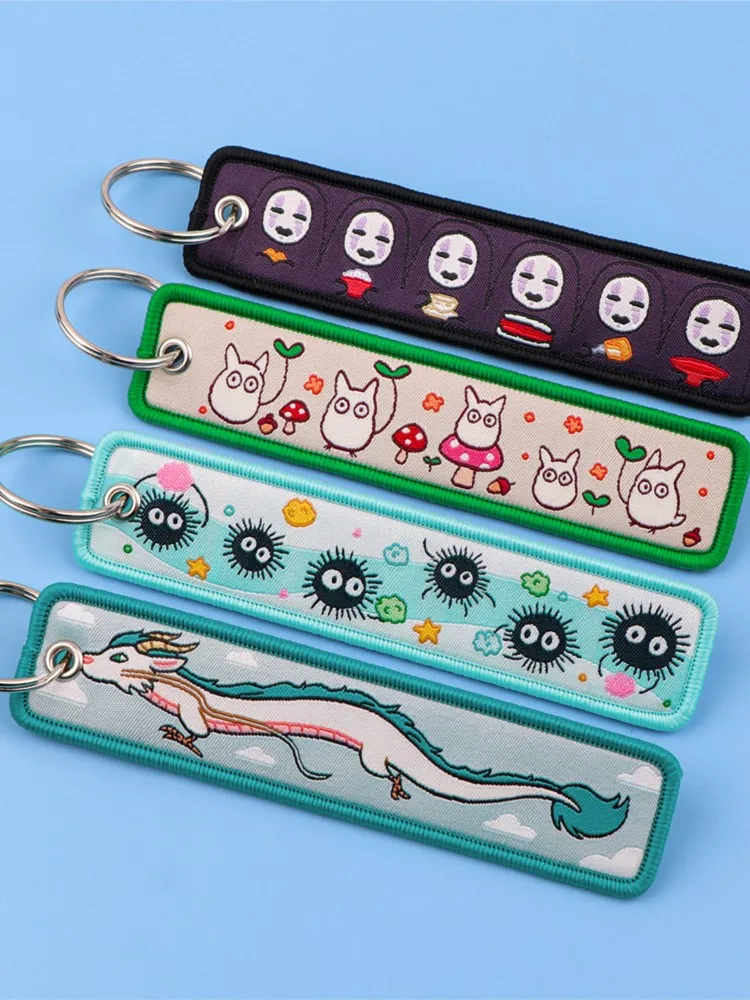 Classique Anime film hommes femmes porte-clés broderie porte-clés porte-clés pour voiture motos porte-clés Jet Tag accessoires
