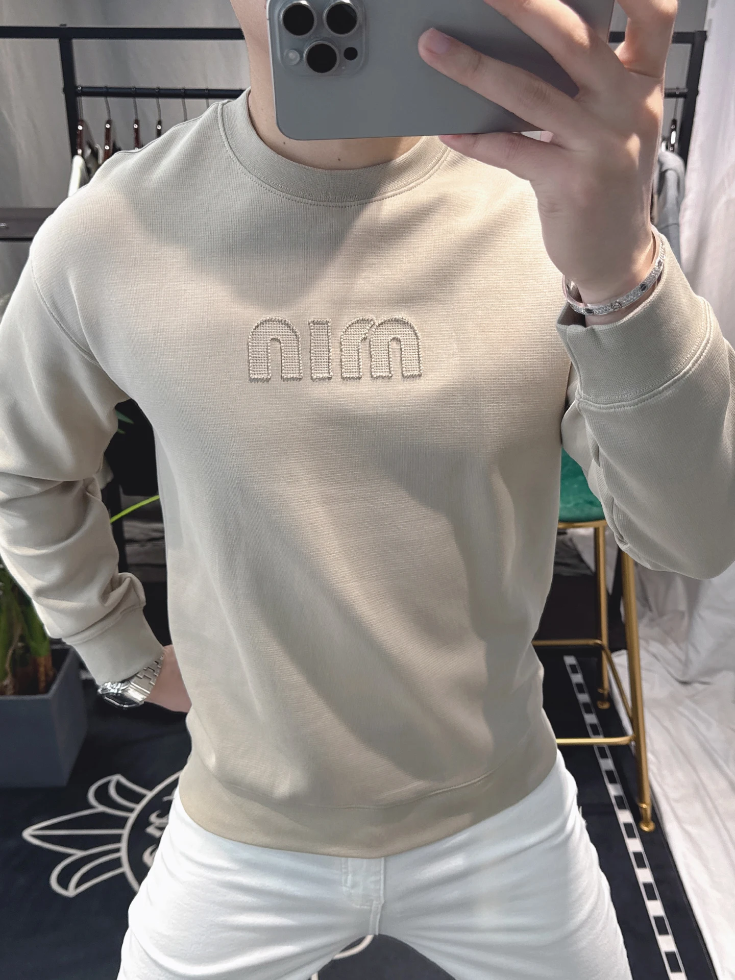 

Мужская свободная толстовка в американском стиле с длинным рукавом, круглым вырезом и вышивкой, весна-осень, новая модель, удобная, из хлопка