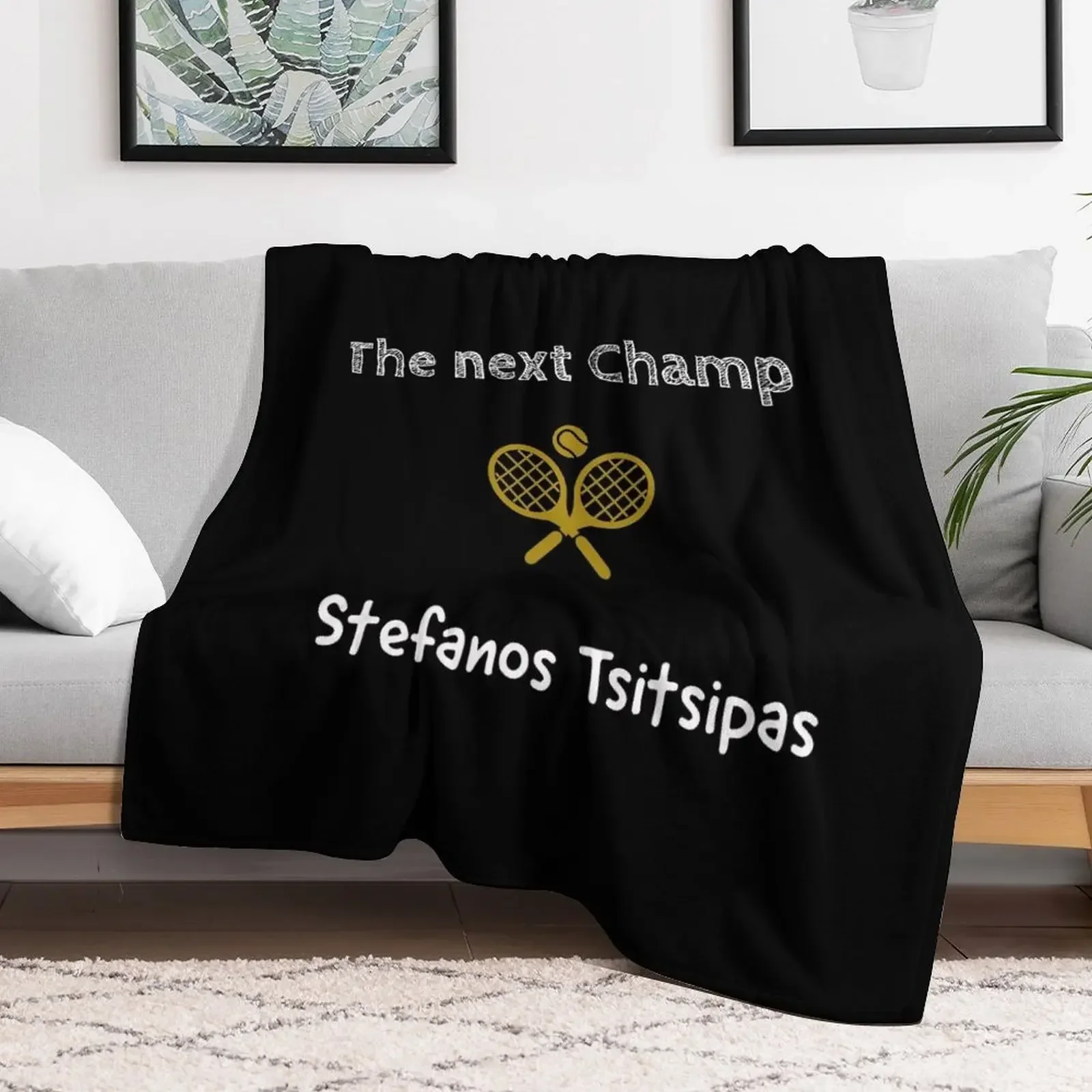 

Stefanos Tsitsipas, the next champ Throw Blanket Travel Nap Cute Plaid Blankets