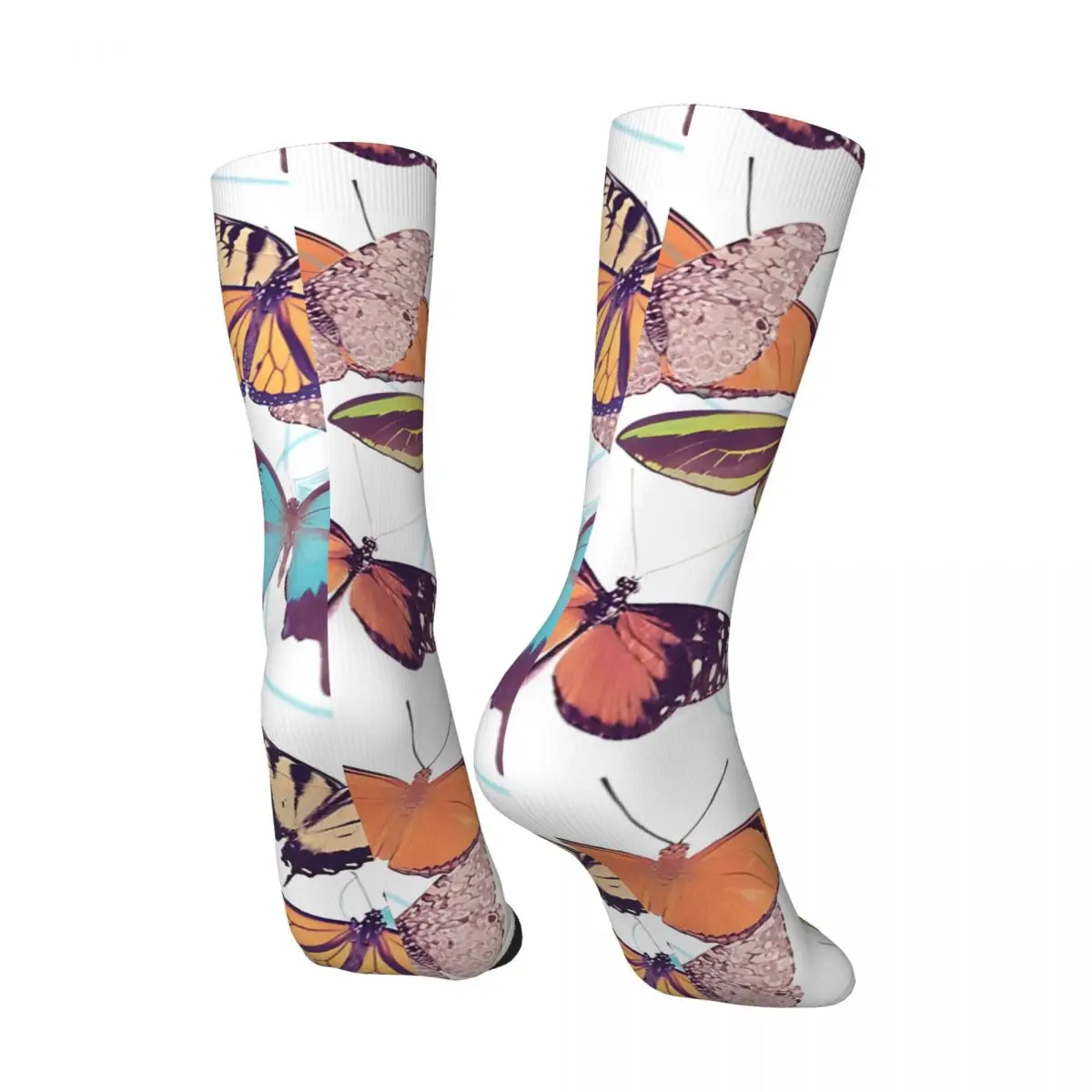 Crazy compression Seamless Pattern With Butterflies_1 Sock for Men Vintage Quality Pattern Crew Sock Novelty