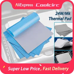 COOLCIRC 24W/Mk Thermal Pad 80x40mm/100x100mm Size For GPU CPU Radiator Cooling Conductive Silicone High Quality Heat Insulation