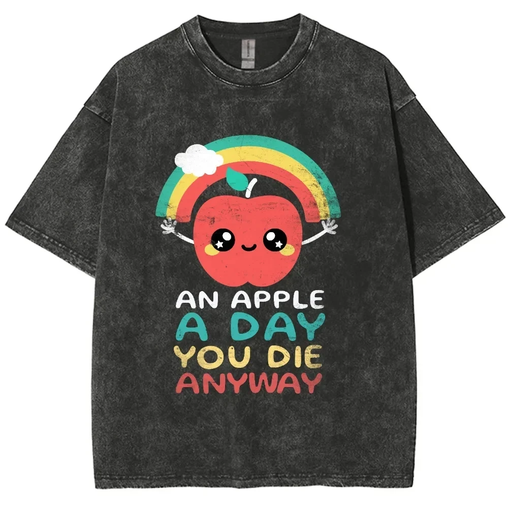 Camisetas con estampado de oso para hombre, camisa lavada Y2k, estilo Retro, Hip-hop, 100% algodón, Unisex