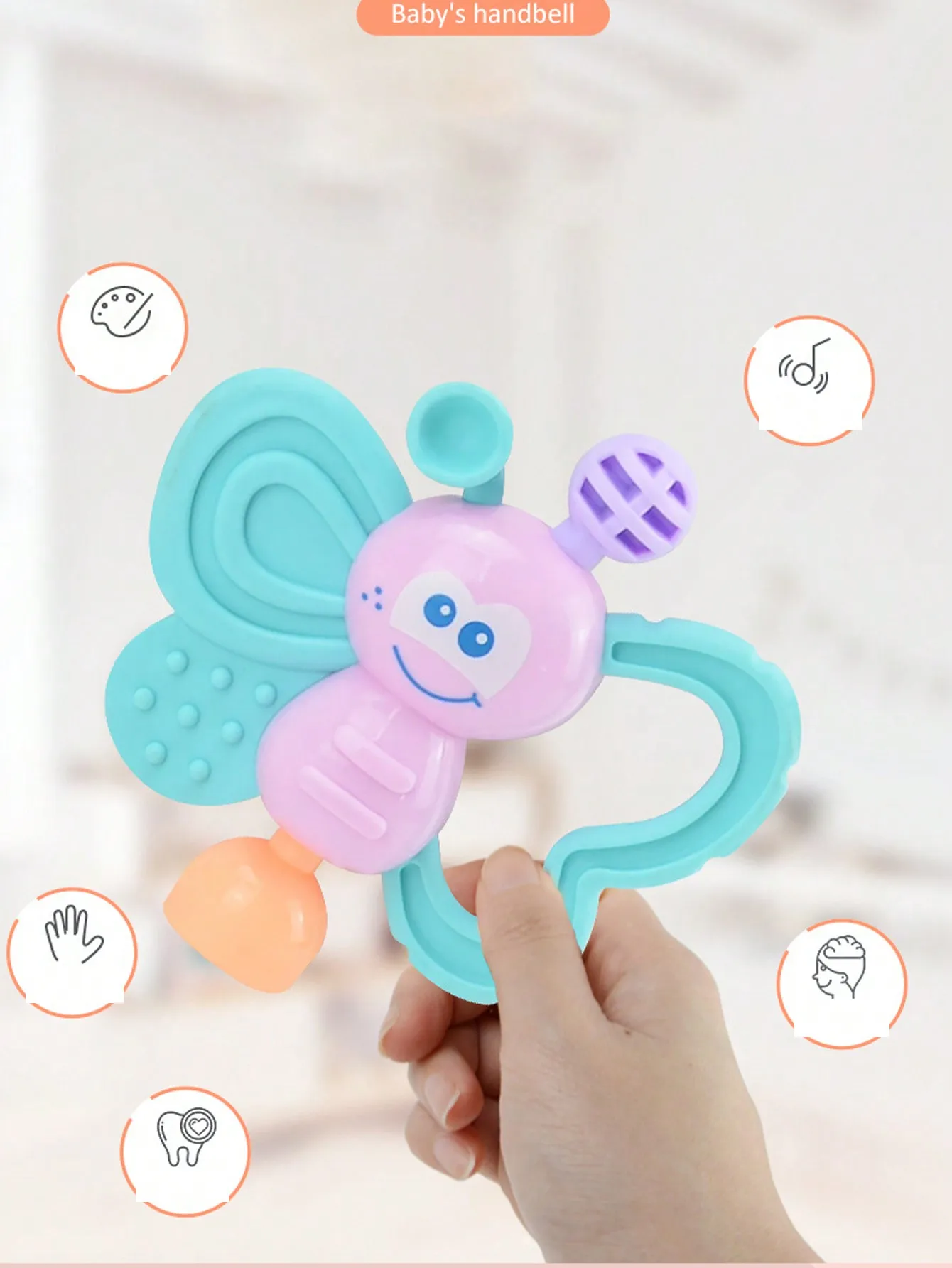 Juego de juguetes sonajero para bebé de 7 piezas, adecuado para bebés de 0 a 6 a 12 meses. Diseñado para mejorar el desarrollo sensorial temprano y promover.
