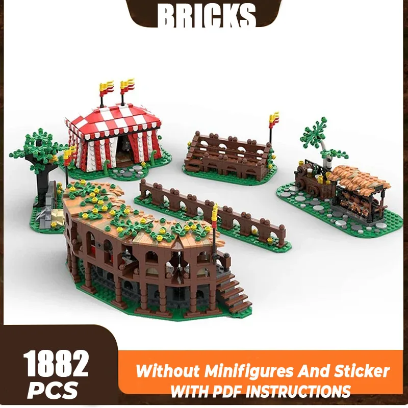 Medieval Castle Model Moc Building Bricks Lion Knights' Tournament Technology Modular Blocks Gift Christmas Toy DIY Set Assembly