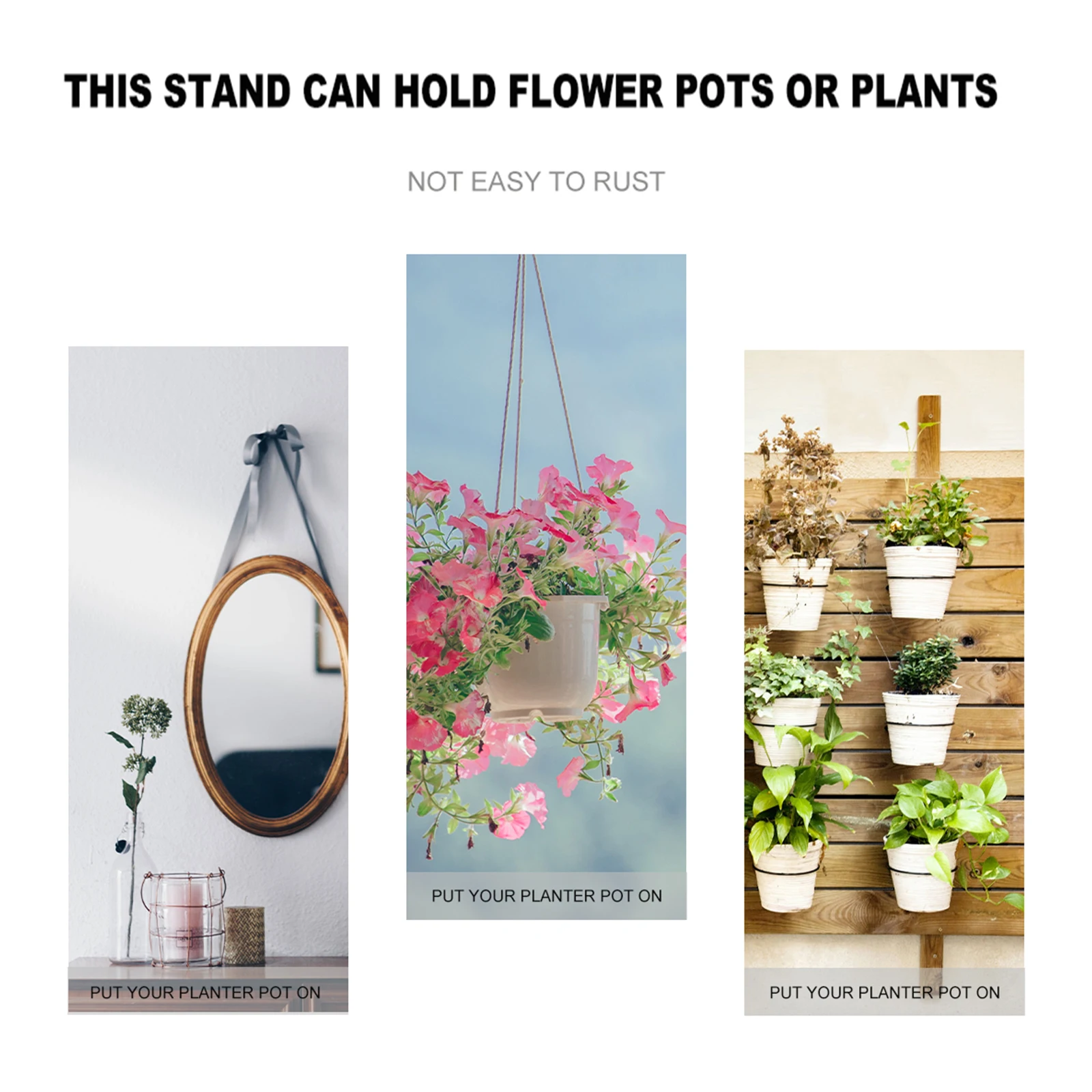 

for Wall Hanging Flower Pot Indoor Plant Pots Rustic Planter Vintage Arrangement Basket Office