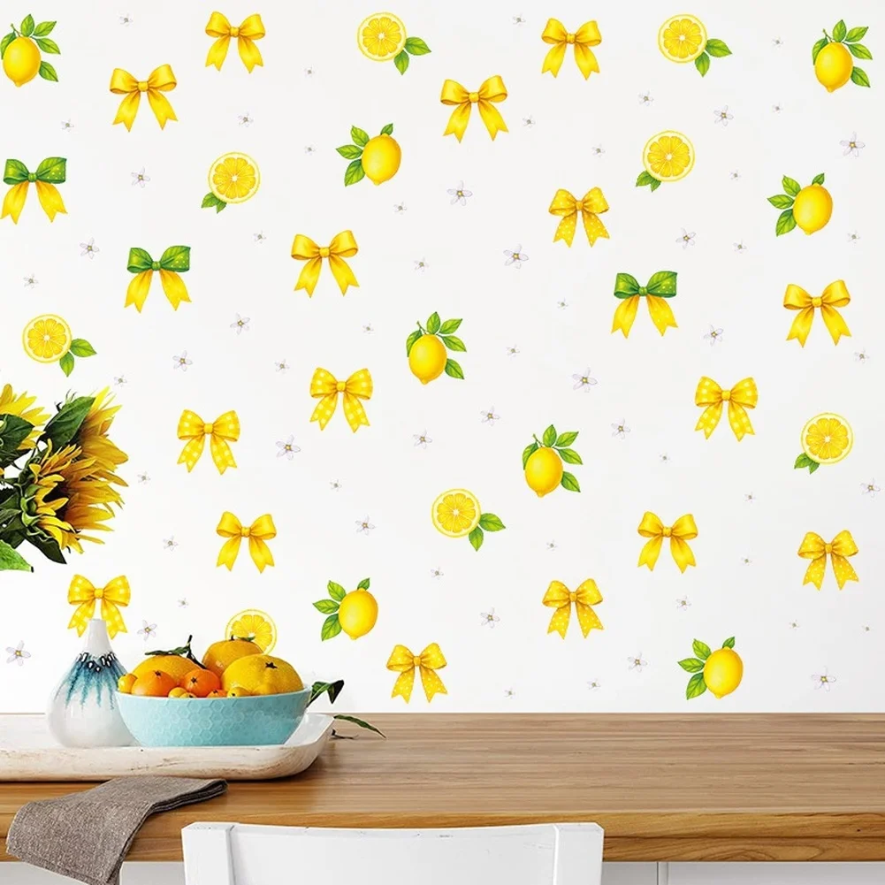 Cheerful Lemon Wall Stickers Wall Sticker Lemon Wall Stickers Self-stick PVC Peel-and-stick Application Set Of 4 Sheets