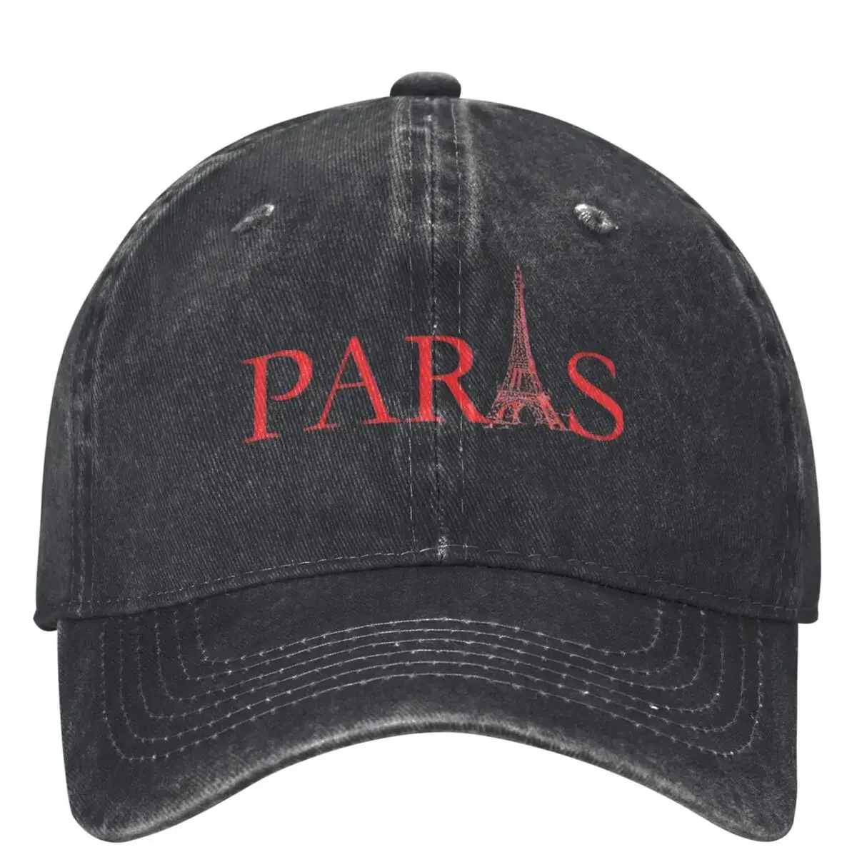 

Paris Baseball Cap Red Print Running Hippie y2k Retro Trucker Hat Couple Women Classic Design Snapback Cap
