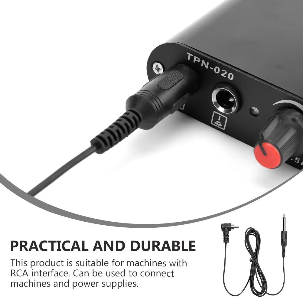 

1.92m Audio Interface Cable for Tattoos Machine Premium Conductive Clip Cord with Stable Current Transmission Hook Line