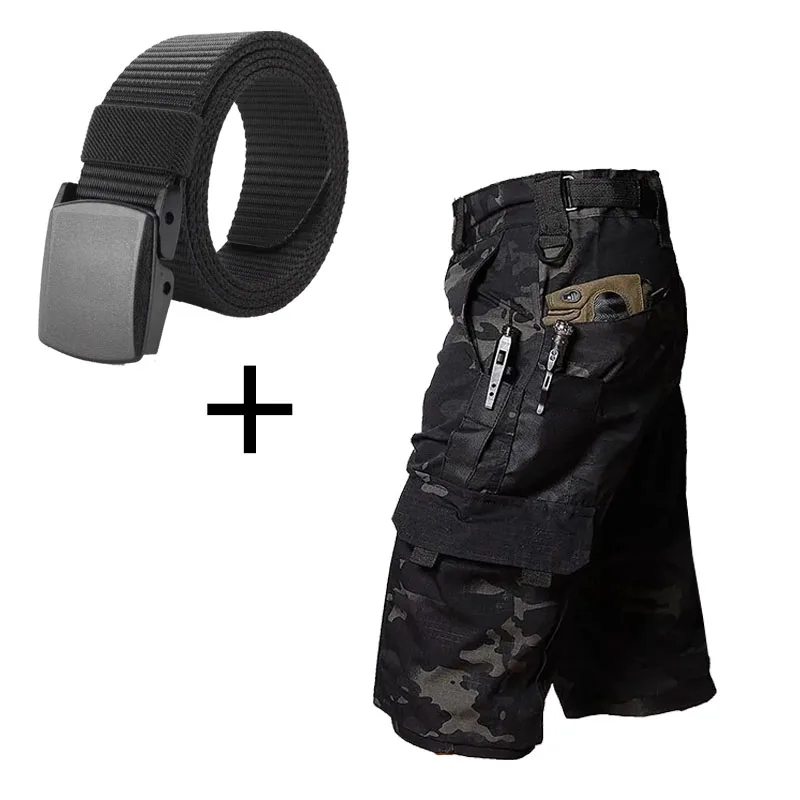 

Summer New Men's Multi Pocket Tactical Shorts, Casual and Durable Waterproof Work Pants, Suitable for Outdoor Hiking Trips