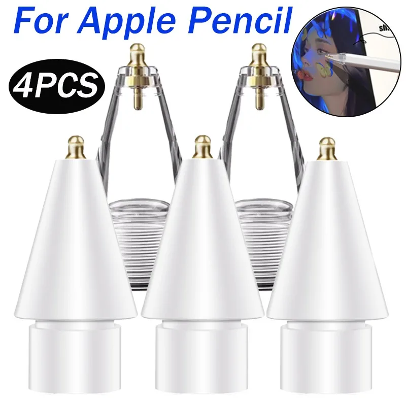 4/1PCS Replaceable Pencil Tip For Apple Pencil 1 2 Generation Stylus Pencil Spare Premium Wear-Resistant Pen Tip For IPencil 1 2