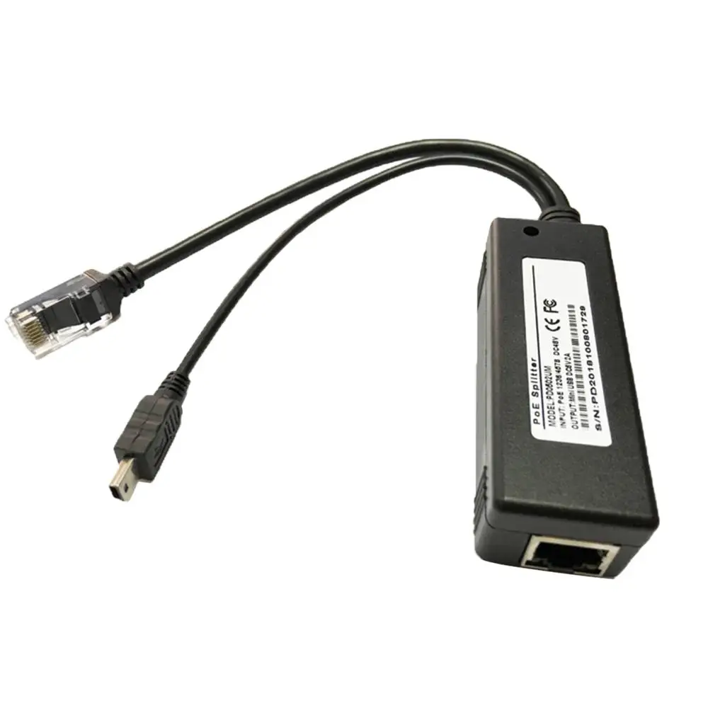

POE Power over Ethernet 48V to 5V Adapter Micro USB Ieee802.3af Splitter for Wireless Access Point and Network Bridge