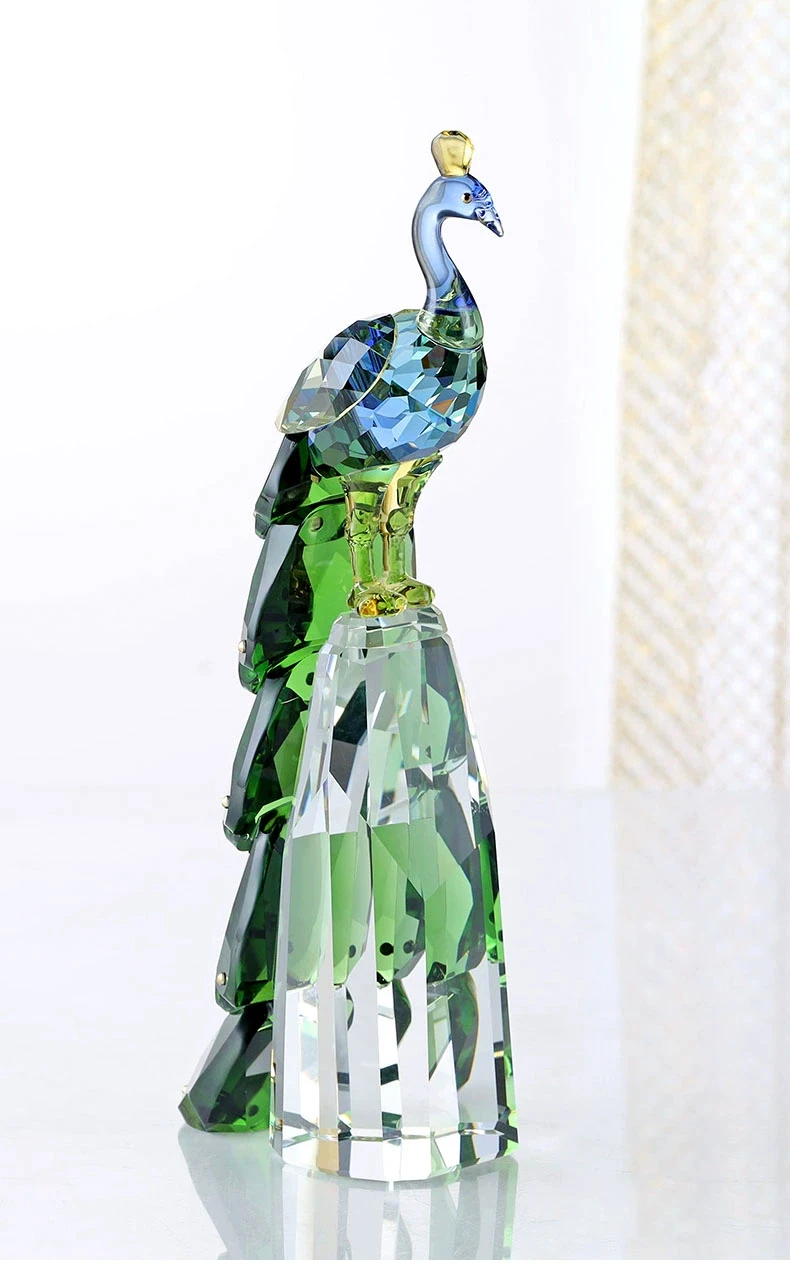 Pfauen-Skulptur-Ornament, Kristall-Bastelstatuen, luxuriöses Kunstwerk, Desktop-Dekoration für das Wohnzimmer, nordische Raumdekoration, kreative Geschenke – Detail 11