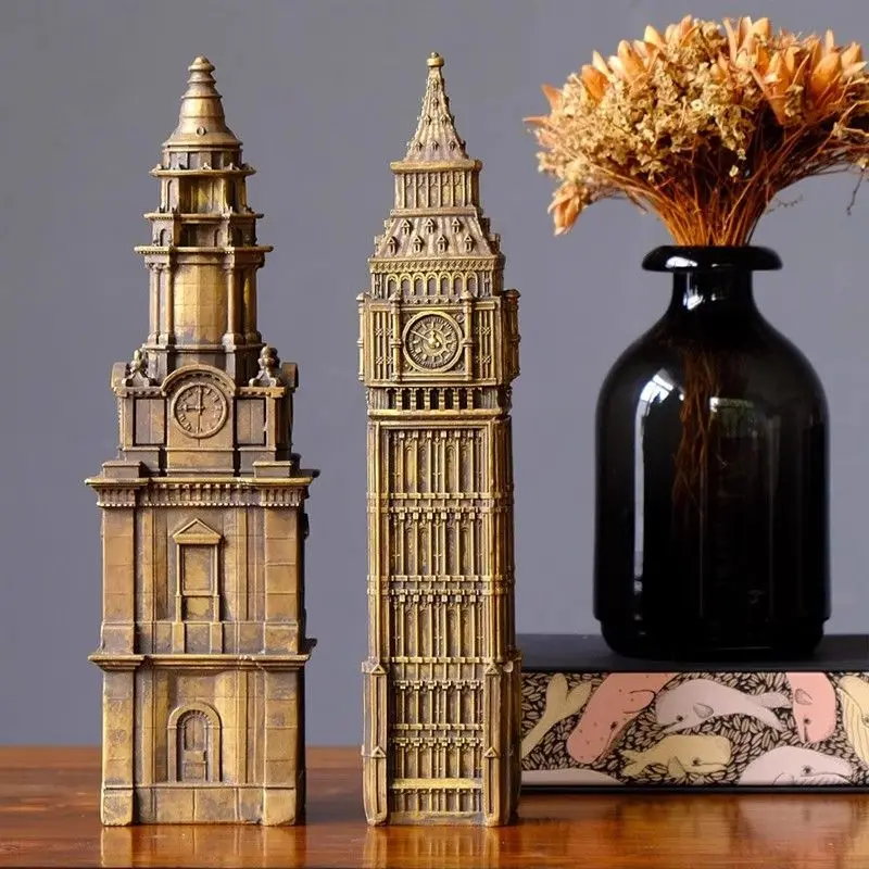 

American Retro Nostalgic Saint Paul's Cathedral Building Model Resin Decoration Home Room Statue Ornaments Office Accessories