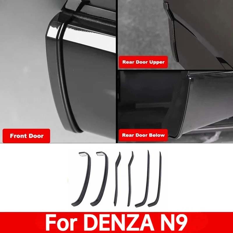 For DENZA N9 2025 Rear View Mirror Car Door Anti-collision Strip ABS Paint Body Anti Scratch Sticker Modification Accessory