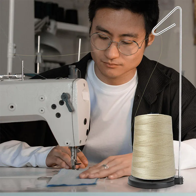 Household Sewing Machine Thread Stand 3-Spool Metal/Plastic Anti-Tangle Large Thread Rack Tabletop Thread Holder for Quilting
