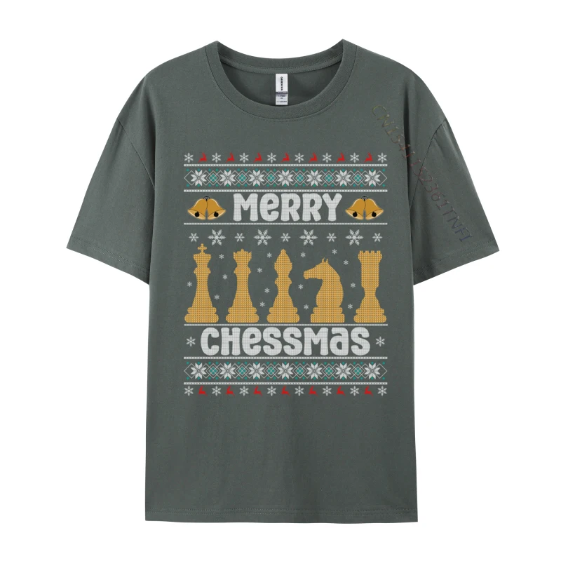 Merry Chessmas Ugly Chess Player Christmas T-Shirts Retro Boy Top T-Shirts Crewneck Combed Cotton Tops Shirt Tops & Tees Casual