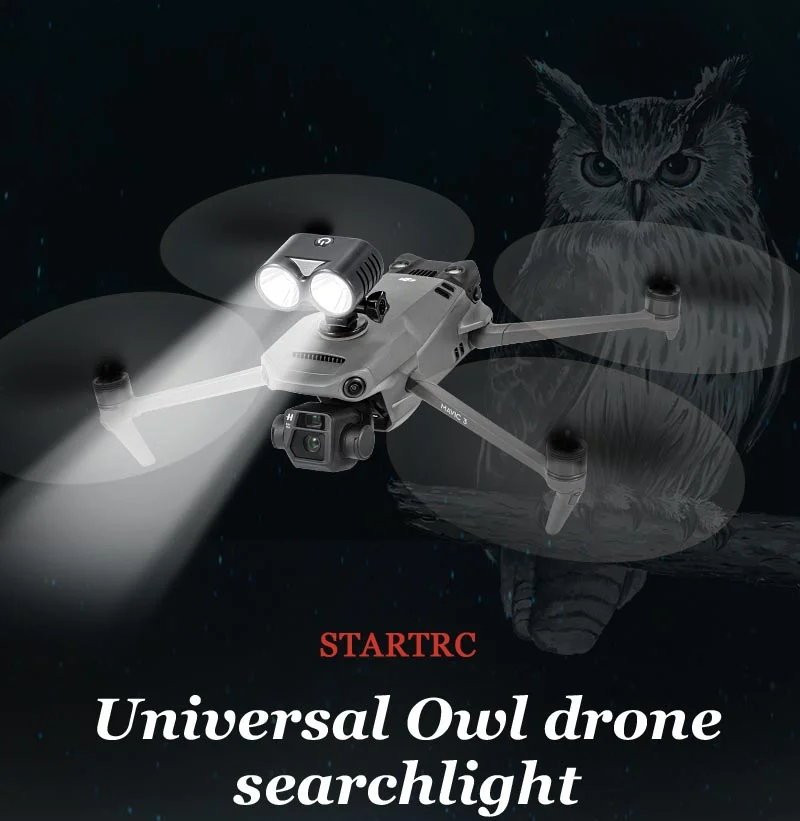 

Universal Owl Drone Searchligh Compatible with Air 2s/3s Avata 2/Mavic 4 Pro Drone Accessories