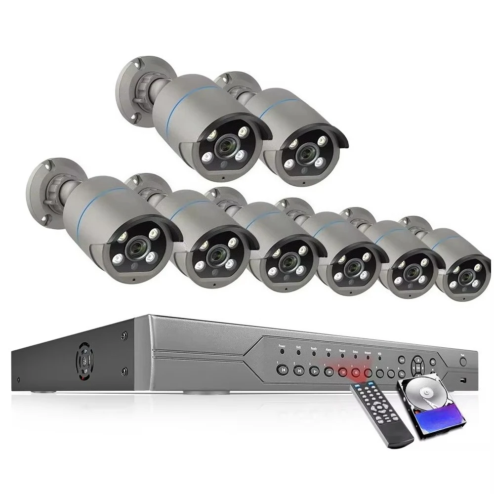 Suitable for Techage 16-channel H.265 4MP POE AI color night vision security camera system with two-way audio functionality.