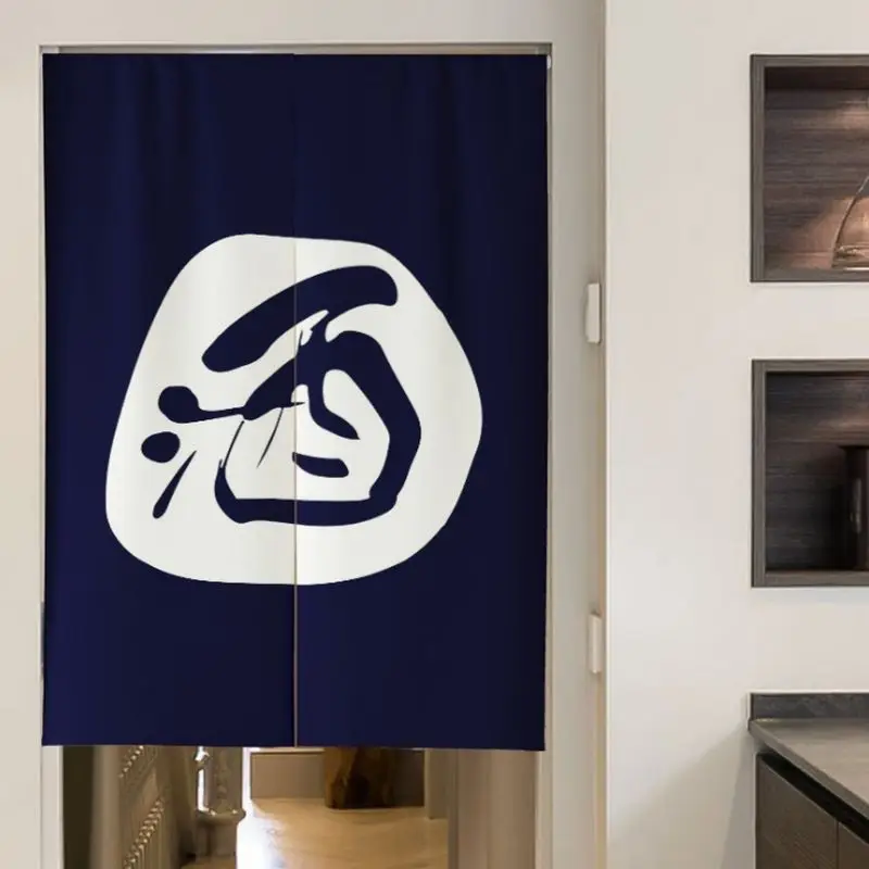 VIKAMA Oriental Aesthetic Fabric Door Curtain Noren Partition Room Divider For Restaurant Kitchen Home Decoration