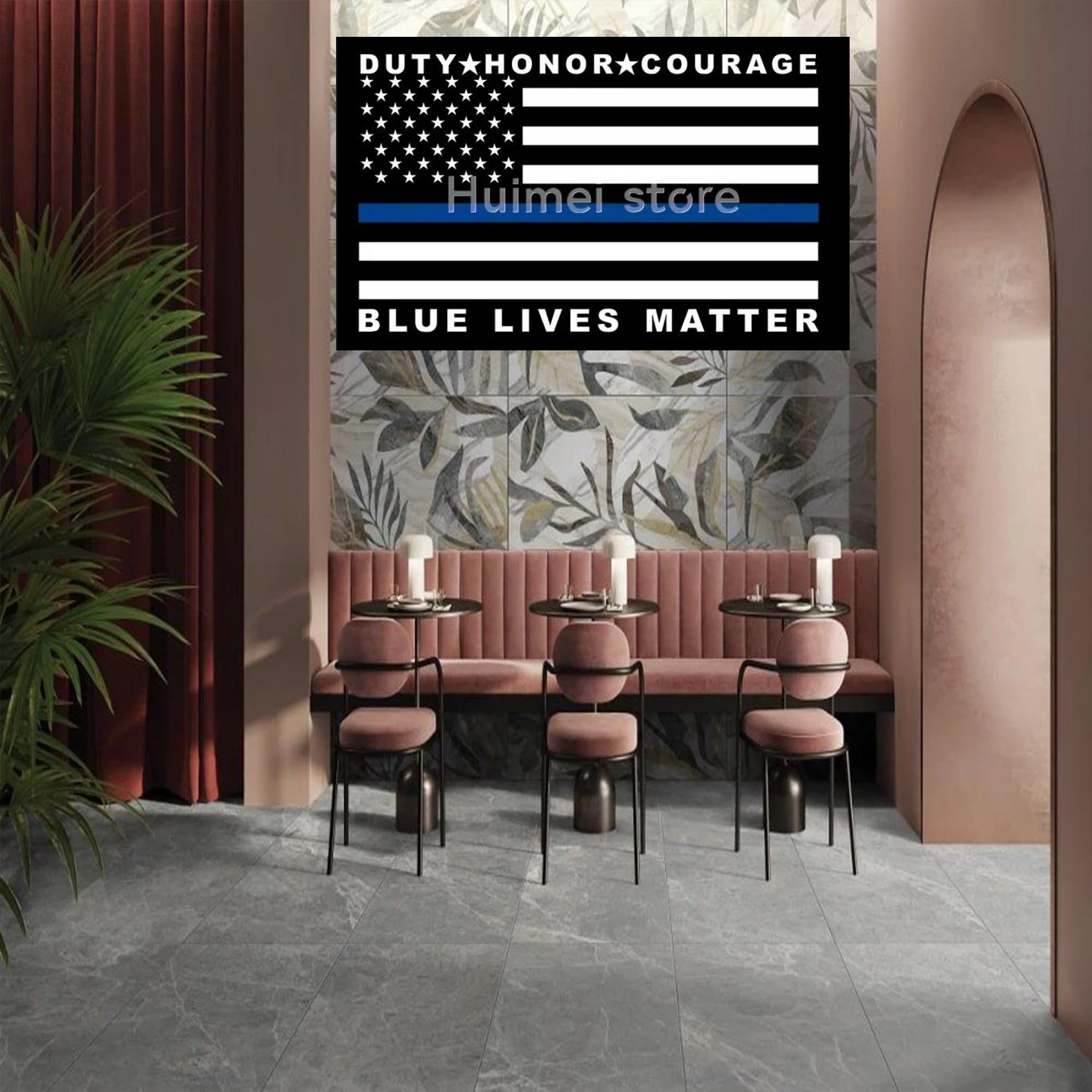 2X3FT 90x150cm banner of BLUE LIVES MATTER custom USA flag digital print