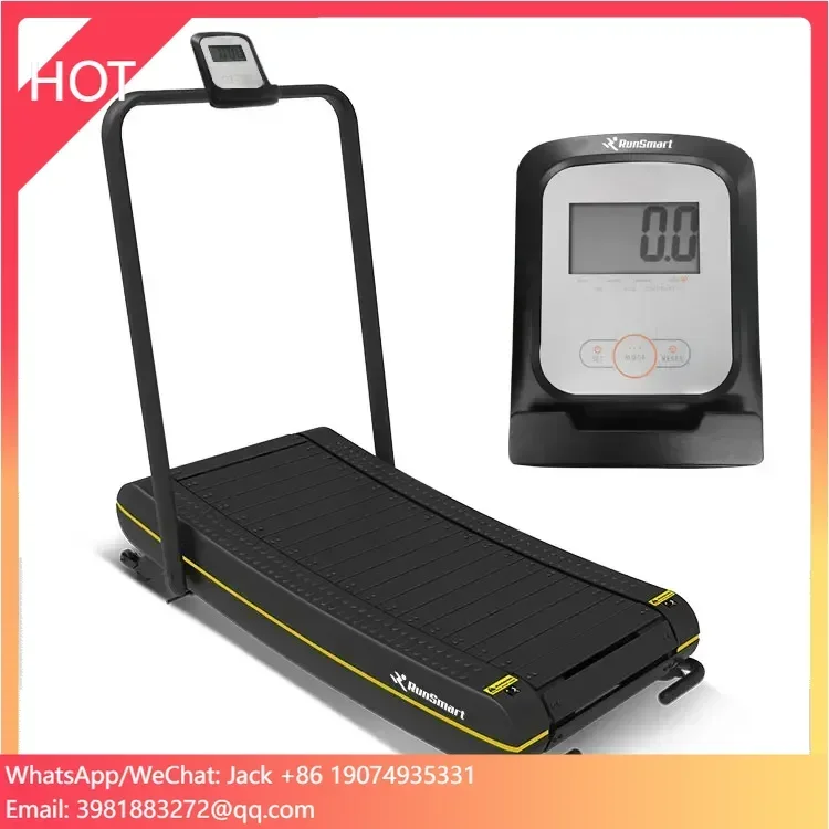 

China thin foldable mini curved treadmill manual self-powered woodway portable body strong curved walking treadmills for home