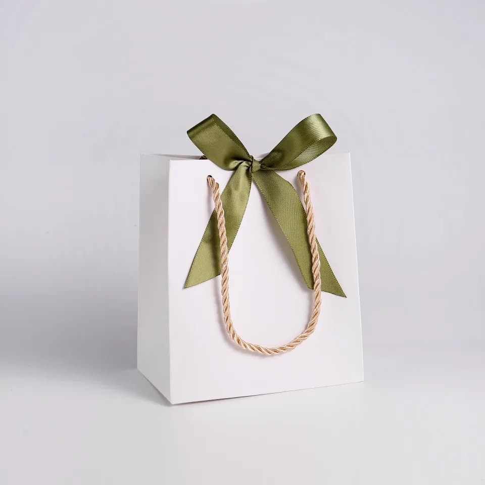 20/50 wiederverwendbare Geschenktüten mit Griffen, Papiertüten mit Schleifen, Einkaufstaschen, Geburtstagsfeiern, Hochzeiten, Abschlussfeiern, dekorative Box – Detail 8