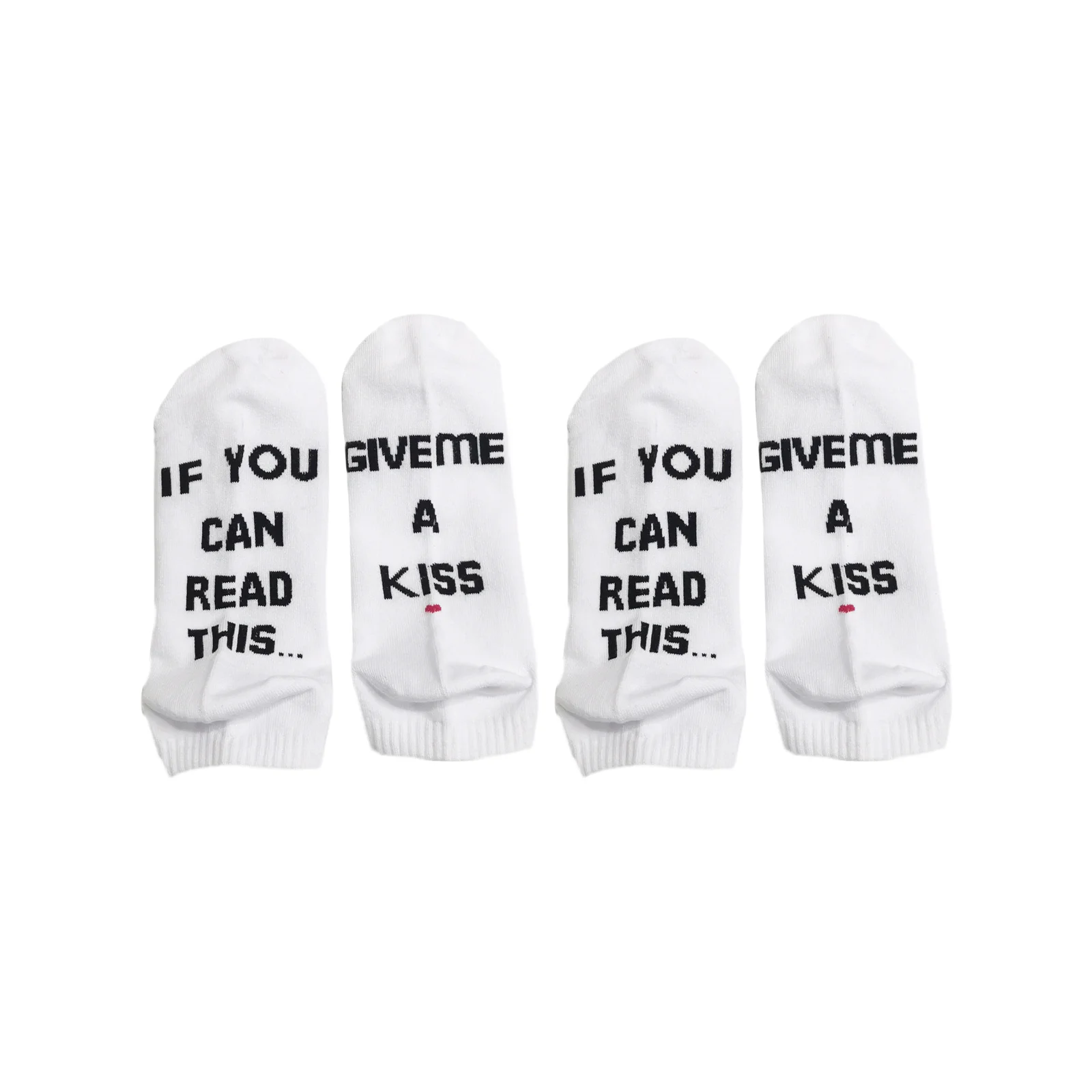 Uniform foot lettering socks for men and women - one pair each of white love/white light gray/white and red letters