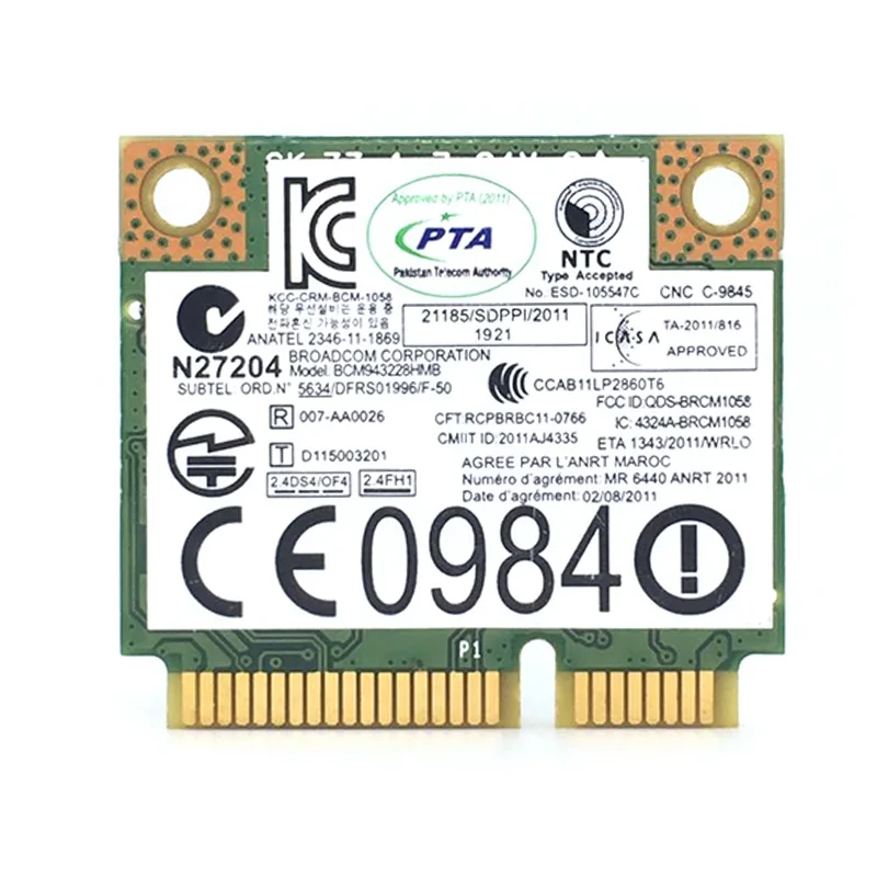 BCM43228 BT4.0 04W3834 04W3835 WLAN WIFI CARD BCM943228HMB for Thinkpad E430 E431 E435 E530 E531 E535 S230u T430u E330 X131E