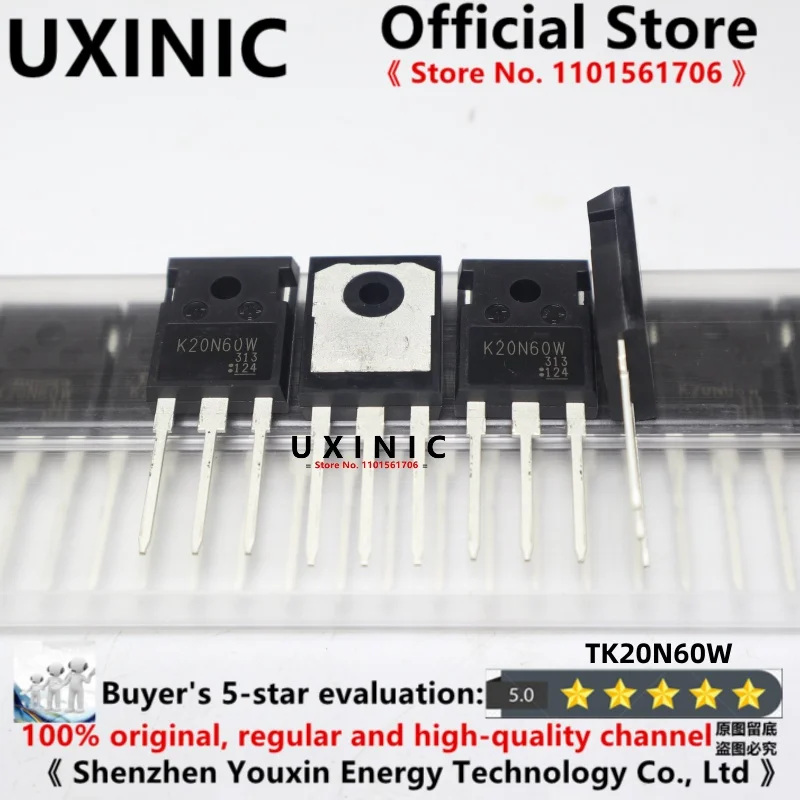 

UXINIC 100% New Imported OriginaI TK20N60W K20N60W TO-247 High Power MOS Field Effect 600V 20A