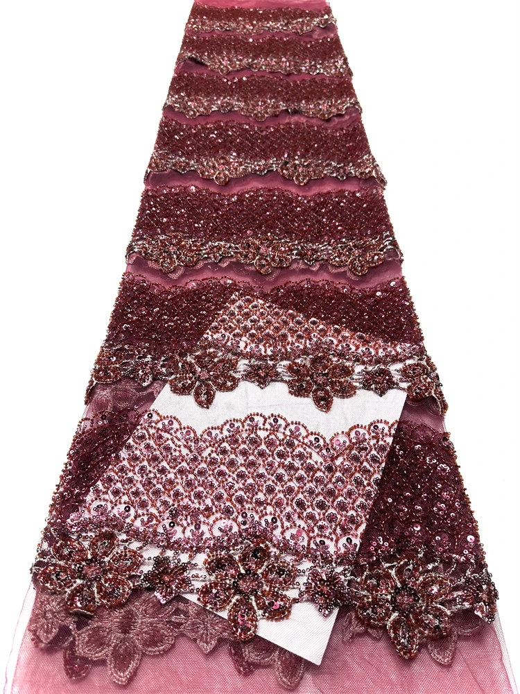 

Элитная нигерийская африканская ткань с бисером и вышивкой пайетками, высококачественное французское кружево для пошива платьев, коллекция 2026 года