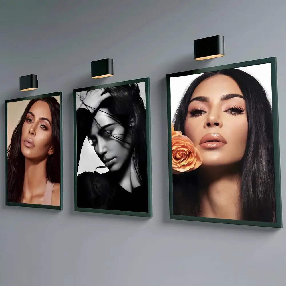 Influencer Kim Kardashian Poster Self-adhesive Waterproof Paper Sticker Coffee House Bar Room Wall Decor
