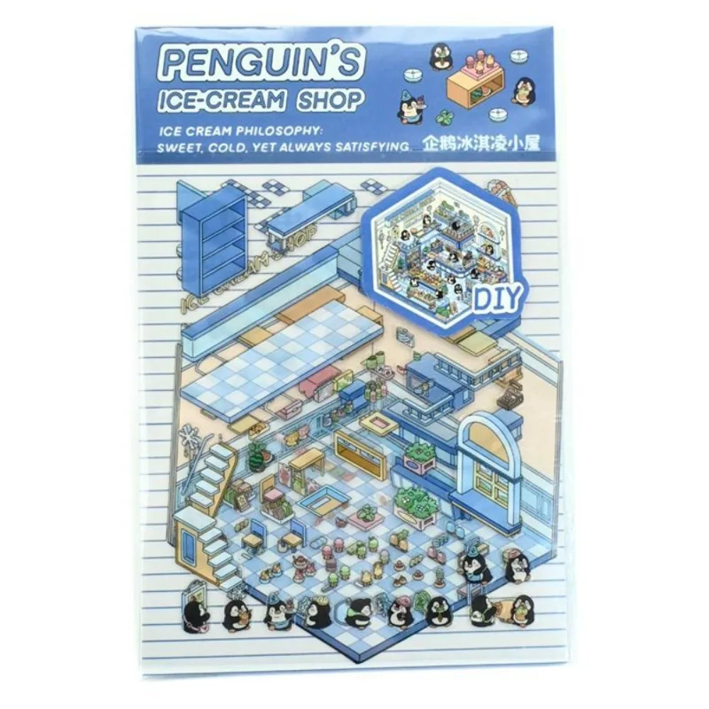 Kawaii 3D Landscaping Stickers Cartoon Miniature Scene Visual Stacking Three-dimensional Stickers Christmas Gift for Children