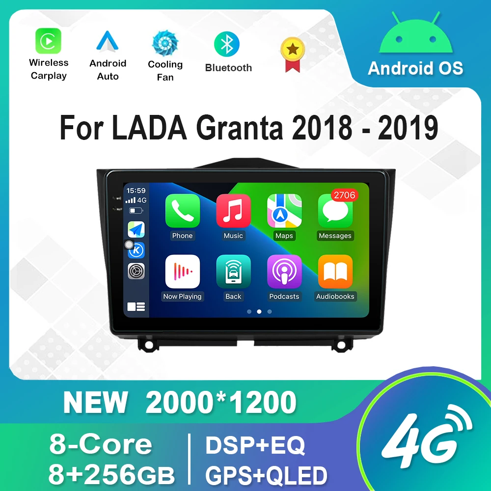 

For LADA Granta 2018 - 2019 Android OS Video Multimedia Player WiFi HD Touch Screen Bluetooth DSP Stereo GPS Navigation