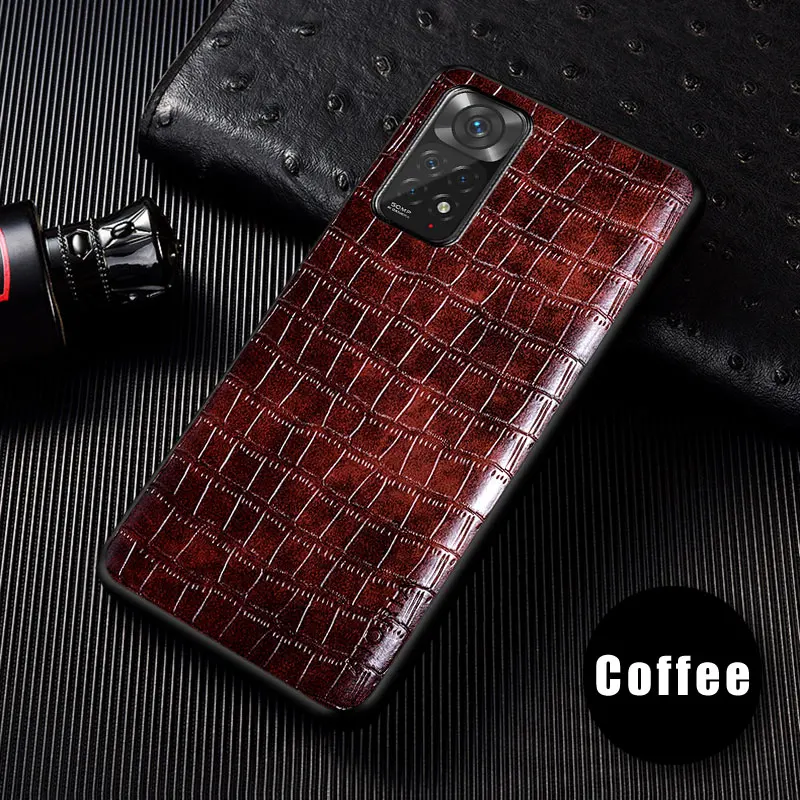 Luxury Crocodile Leather Case For Xiaomi Redmi Note 11 Pro Plus 4G 5G Slim Fit Grid Lattice PU Cover for Redmi Note 11S 11 Case