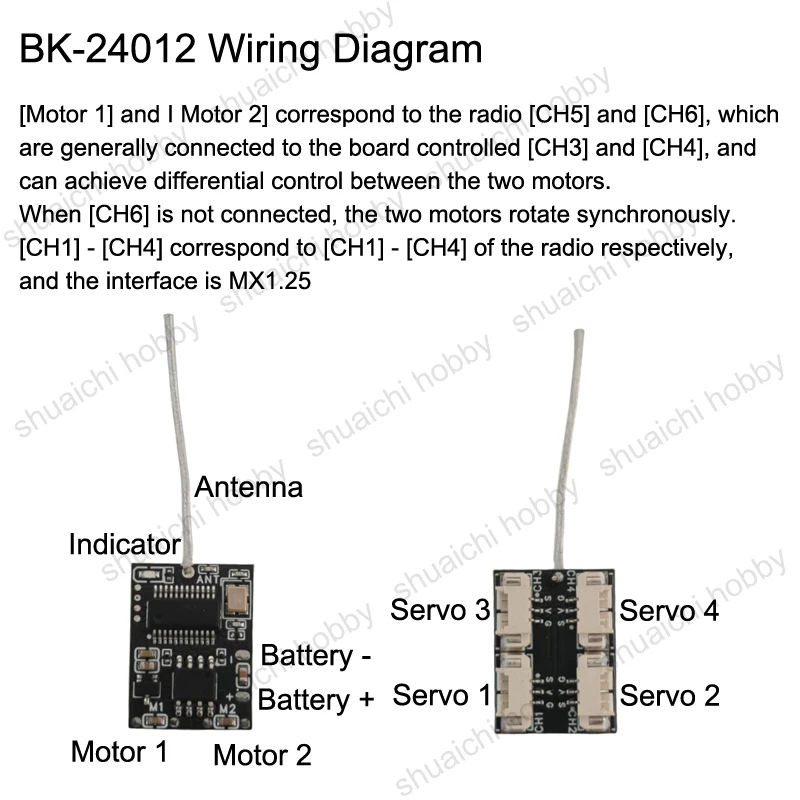 DC 5V 2,4G Radio Modul Typ-C Port Powered 8CH PWM Signal Repeater DC 3,5-5V Empfänger Eingebauter ESC für RC Drone Fernbedienungen