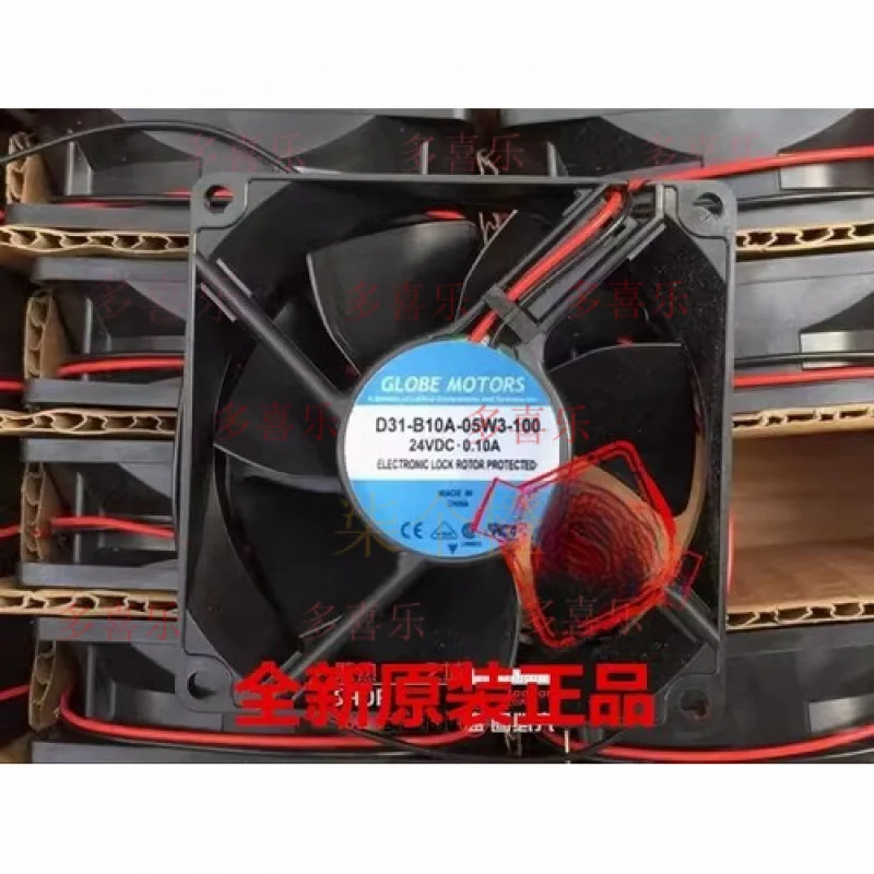 WW  for  GLOBE MOTORS D31-B10A-05W3-100 DC24V 0.10A 8CM 2-Wire Inverter Cooling Fan