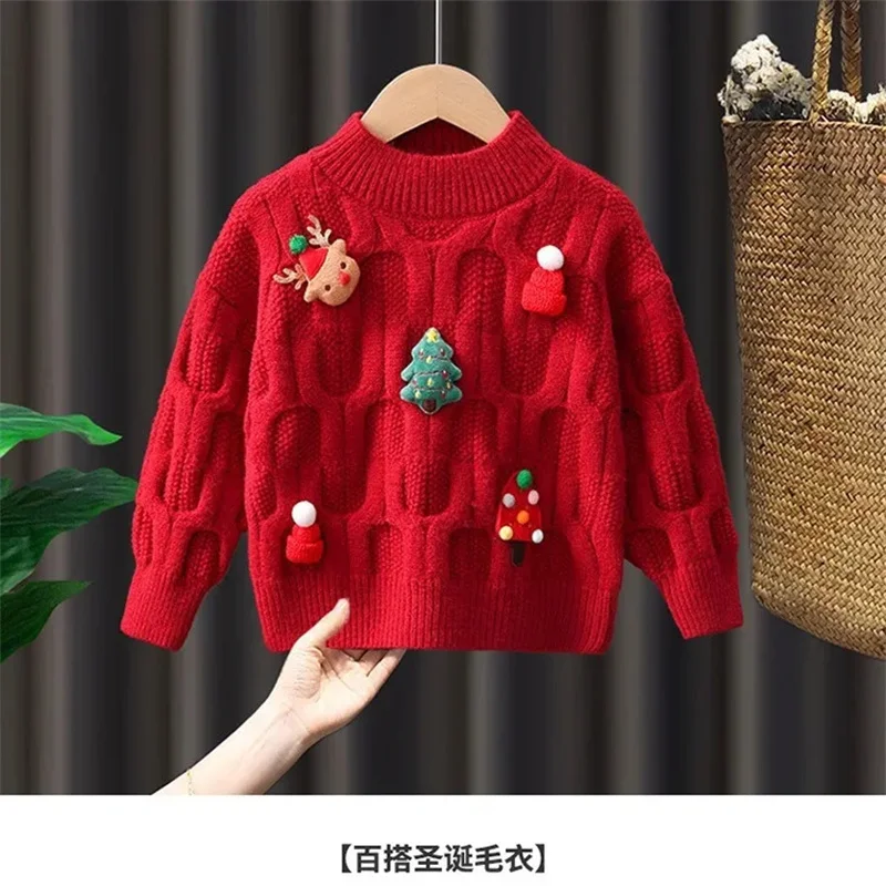 Jersey de Navidad infantil de punto suave para niños y niñas - imagen 4