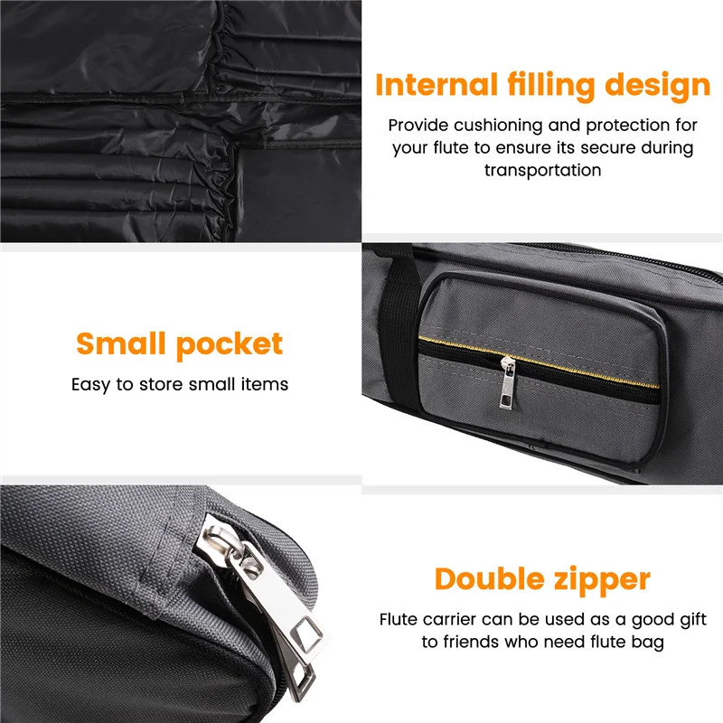 

XFDZ-Durable Waterproof Bamboo Flute Storage Shoulder Bag For Piccolo Pouch With Large Capacity