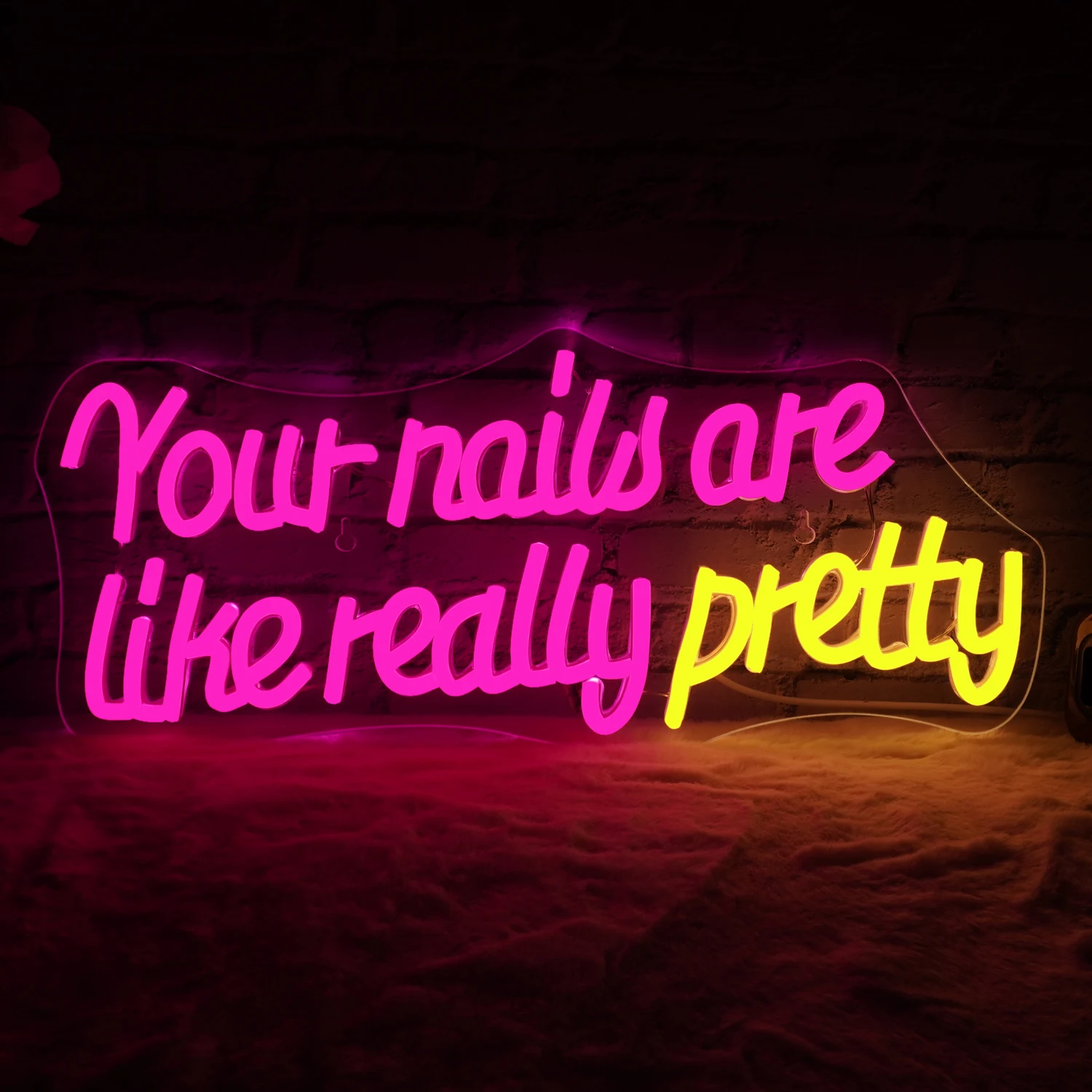 Your Nails Are Like Really Pretty Neon Sign LED Lights Art Wall Light Up Signs Room Decoration For Beauty Salon Bar Make Up Club