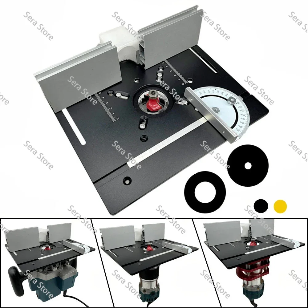 Router Table Insert Plate Aluminum Alloy Wood Milling Flip Board Trimming Machine Engraving Auxiliary Tool Woodworking Benches